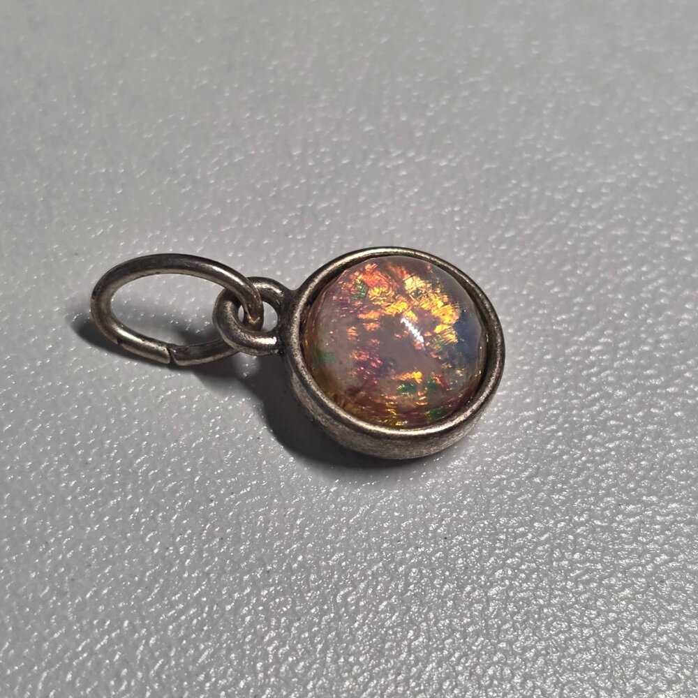 Opal Swarovski Stainless Steel Charm